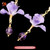 Silk Velvet Purple Iris Drop Earrings Ronghua Style Handmade #107