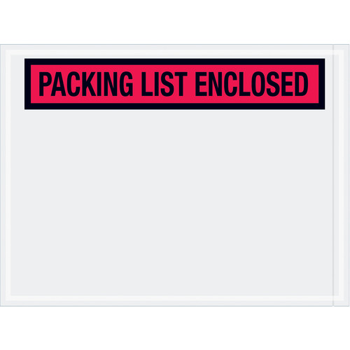 Packing List Envelope | 4-1/2 X 6 | Red | PL-Enclosed Top - CA