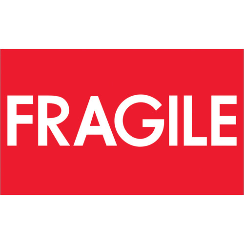 Printed Label | FRAGILE | 3 X 5 | Red Flourescent - RL