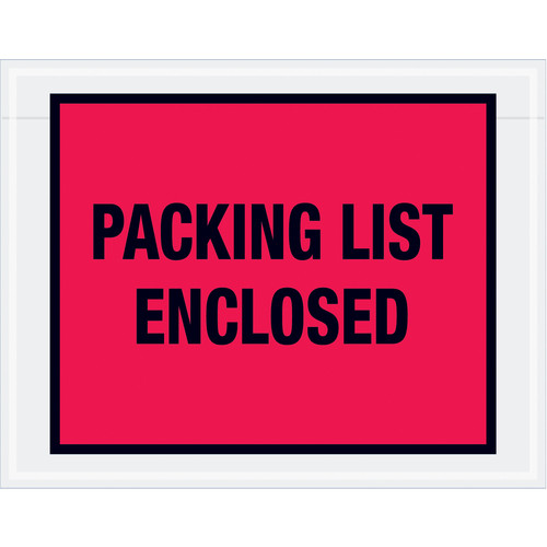 Packing List Envelope | 7 X 5-1/2 | Red | PL-Enclosed Full - CA