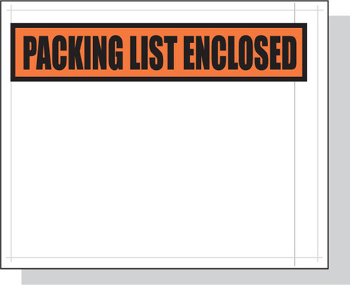 Packing List Envelope | 4-1/2 X 5-1/2 | Orange | PL-Enclosed Top - CA