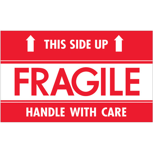 Printed Label | THIS SIDE UP FRAGILE HWC | 3 X 5 - RL