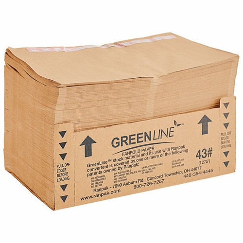 Ranpak 15" x 1275' 43 lb. Fanfold Green line Void Fill Paper - BD
