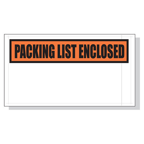 Packing List Envelope | 5-1/2 X 10 | Orange | PL-Enclosed Top - CA