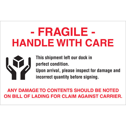 4 X 6 BC WHT PRT-FRAGILE HWC5C/RL-11166 - RL