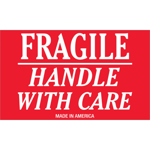 3 X 5 FRAGILE SCL-557 5C/RLPRT- FRAGILE HANDLE WITH CARE-9338 - RL