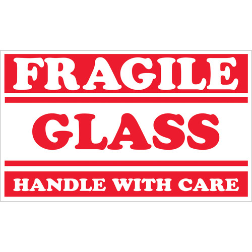 3 X 5 BC WHT PRT-FRAGILEGLASS HWC 5C/RL-9547 - RL