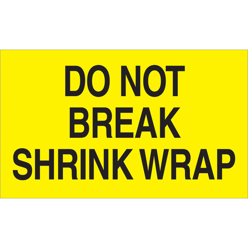 Printed Label | DO NOT BREAK SHRINK WRAP | 3 X 5 - RL