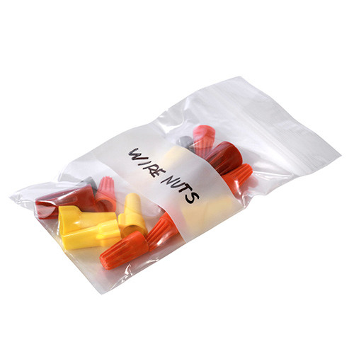 White Block Reclosable Poly Bags - 2 Mil | 9 X 12 | White - CA