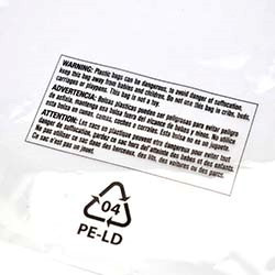 Suffocation Warning Bags | 10 X 15 | SUFFOCATION WARNING - CA