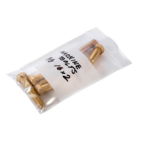 White Block Reclosable Poly Bags - 4 Mil | 12 X 15 | White - CA