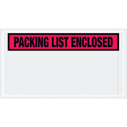 Packing List Envelope | 5-1/2 X 10 | Red | PL-Enclosed Top - CA