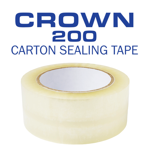 Crown 200 | 1.6mil Hot Melt Carton Sealing Tape | Hand Length | 2" - CA