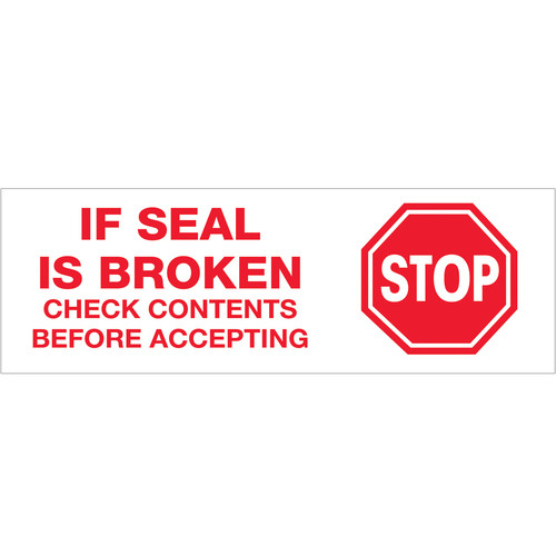 48MM X 100M WHT/REDPRT-IF SEAL/STOP SIGN 36/CA-91866 - CA