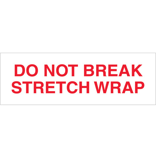 Printed Carton Sealing Tape | DO NOT BREAK STRETCH WRAP | 3 X 110YD - CA