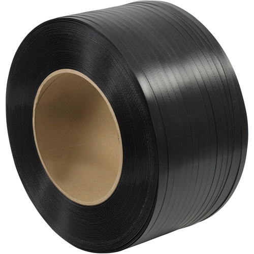 8 X 8" Core Polypropylene Strapping | 1/2 300#H X 9000' | Black | Embossed - CL