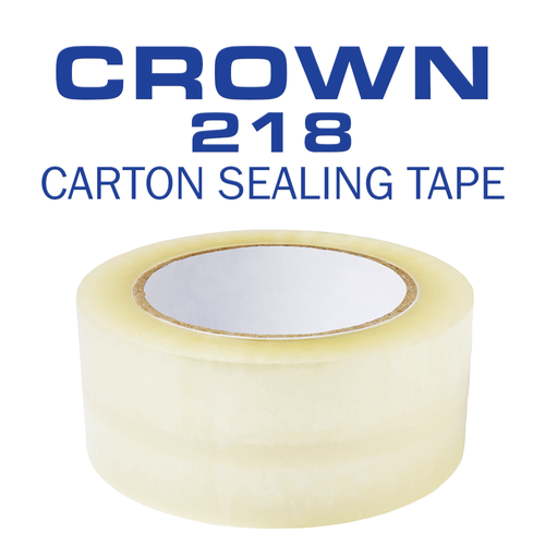 Crown 218 | 1.8mil Hot Melt Carton Sealing Tape | Hand Length 3" - CA
