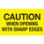3 X 5 BC YEL FLOR PRT-CAUTIONWHEN OPENING SHARP EDGES 5C/RL-181487 - RL