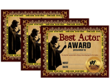 Instant download award certificate 3 pack for a murder mystery party