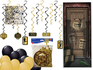 Mardi Gras decor kit for a murder mystery party