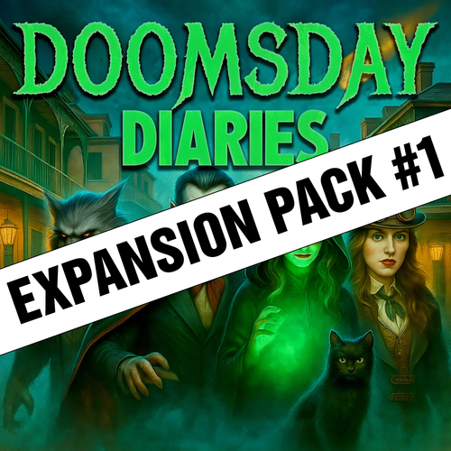 Doomsday Diaries expansion pack #1 - expand your murder mystery party game. 