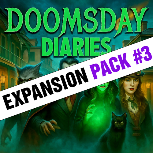 Doomsday Diaries expansion pack #3 - expand your vampire, werewolf, sorcerer and steampunk human game further, covering up to 200 players. 