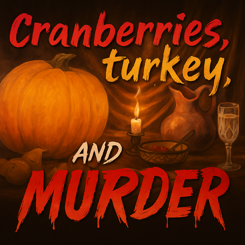 Boxed set of a Thanksgiving murder mystery game. 