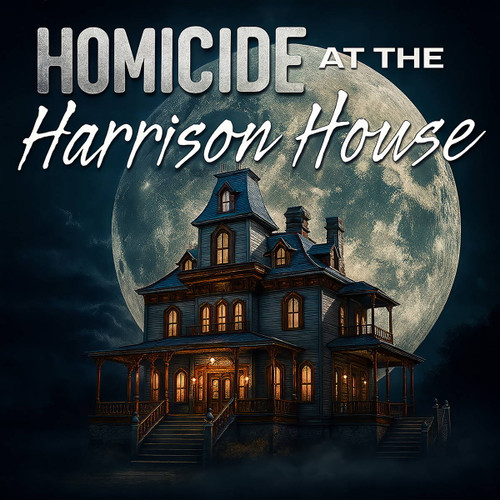Homicide at the Harrison House mystery party game by My Mystery Party.