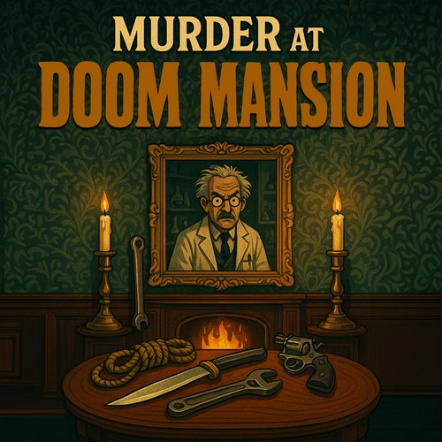Murder at the Old Doom Mansion by My Mystery Party.  A fun murder mystery party game. 