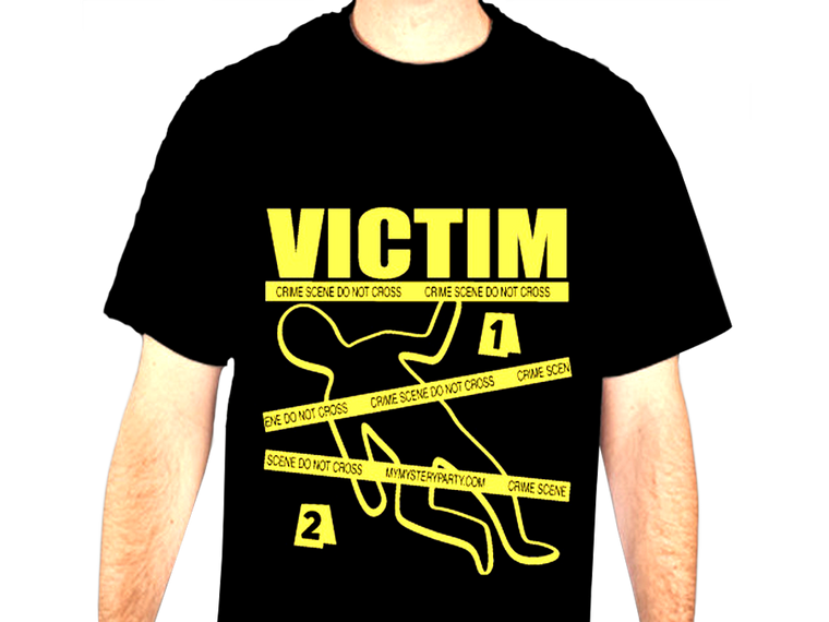 Victim t-shirt for murder mystery