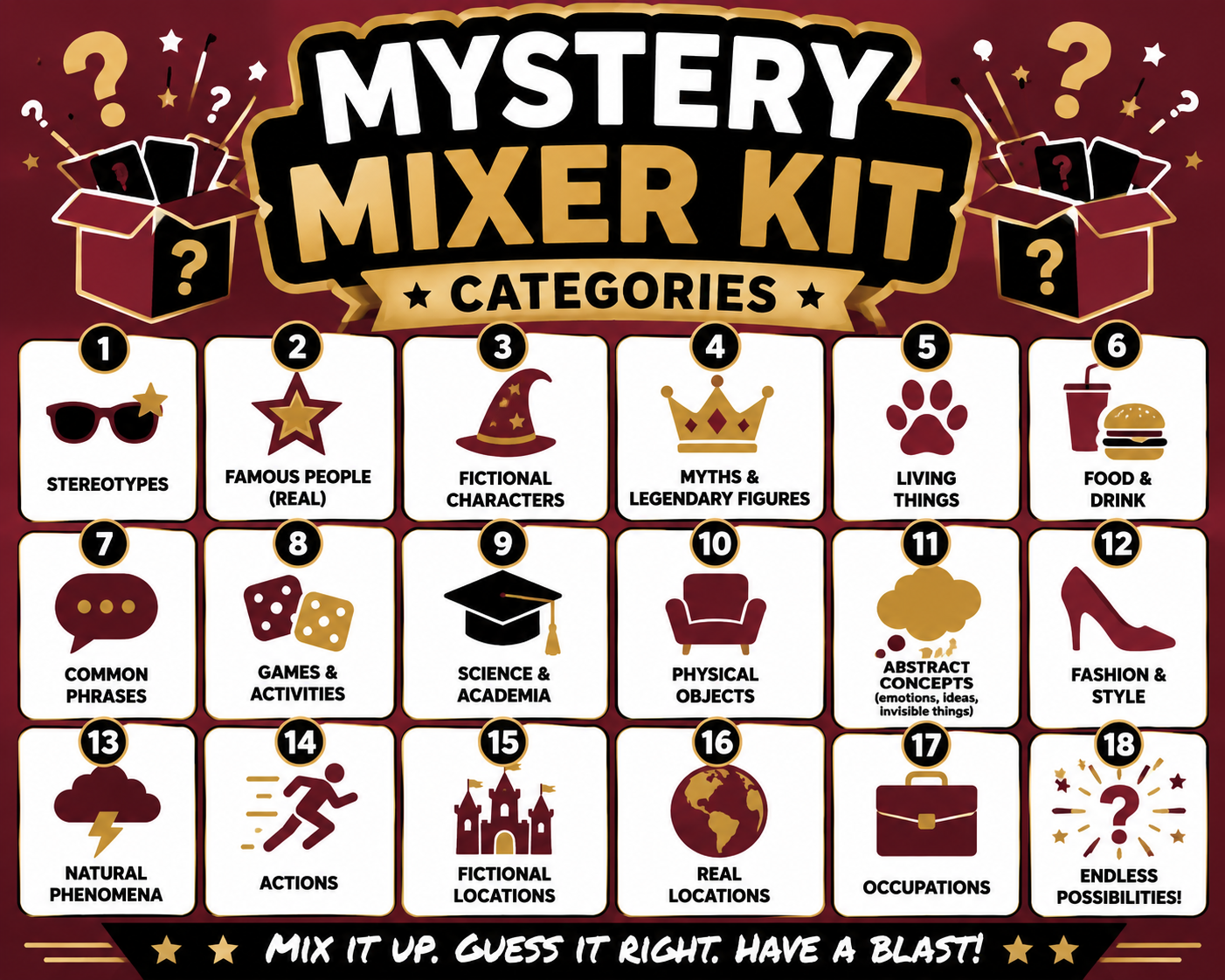 Mystery Mixer Mystery Game Categories Mystery Mixer Mystery Game Categories.