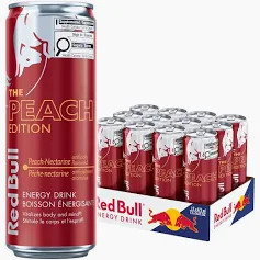 Red Bull Energy Drink, Peach-Nectarine, 16 fl oz 12 Pack)