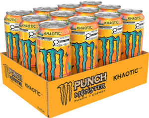 Monster Energy Khaotic Punch Energy Drink, 473 mL Cans, 12 Pack