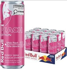 Red Bull Peach Edition White Peach Energy Drink 12-Pack 473 ml imported from Canada