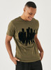 SLIM FIT TSHIRT PRINTED KHAKI