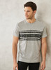 SLIM FIT TSHIRT PRINTED GREY MELANGE