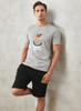 SLIM FIT TSHIRT PRINTED GREY MELANGE