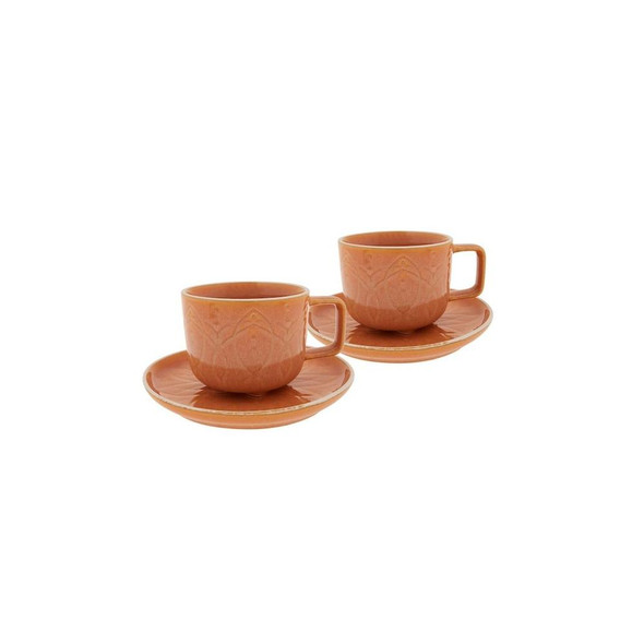 KARACA VITA ORANGE COFFEE CUPS SET OF 2