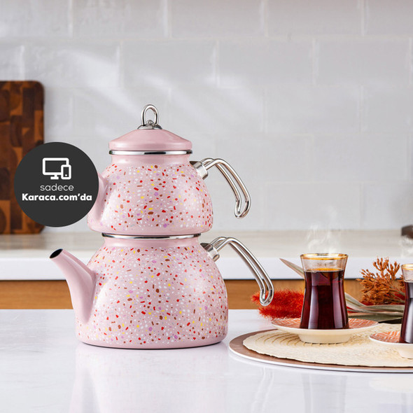 KARACA ENAMEL TERAZZO CREAM TEAPOT