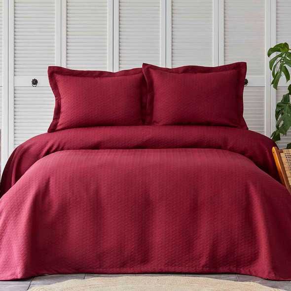 CHARM BOLD BORDO DOUBLE SIZE BED COVER SET