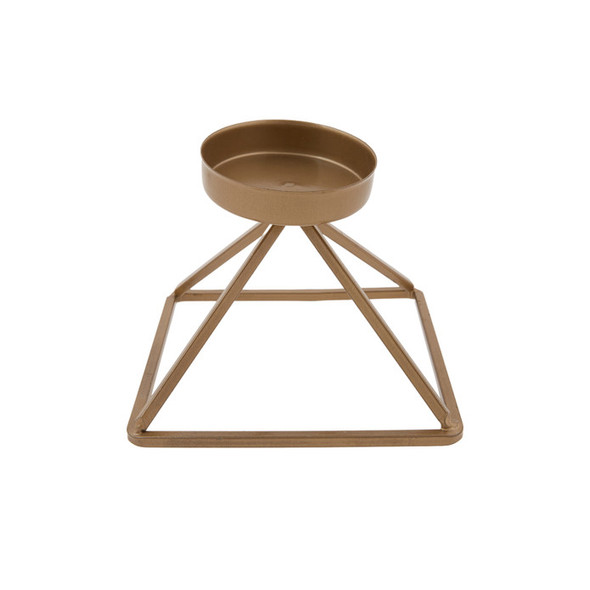 GEOMETRY CANDLE HOLDER GOLD 13X13CM