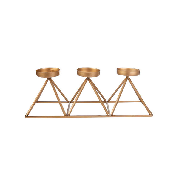 GEOMETRY CANDLE HOLDER GOLD 36X13CM