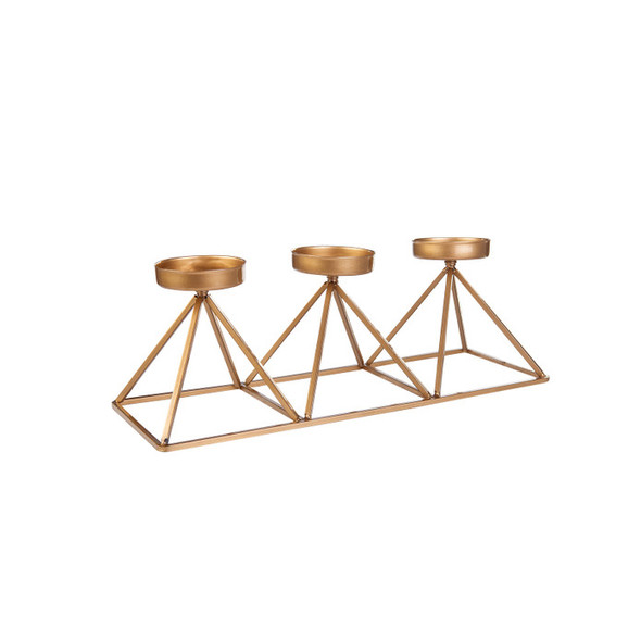 GEOMETRY CANDLE HOLDER GOLD 36X13CM