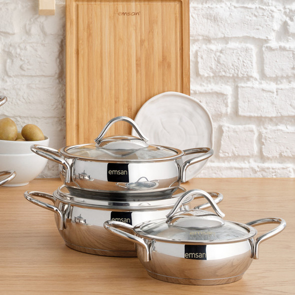 CEMRE 6 PCS SHALLOW FRYING-PAN