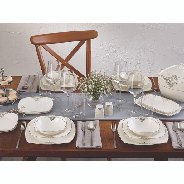 EMSAN BONE YASEM?N DINNERWARE SET 60 PRÇ HS PLT HALF SQUARE