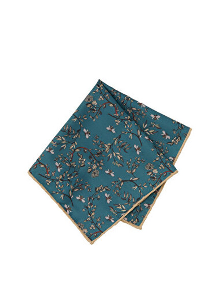 STANDART FIT HANDKERCHIEF PATTERNED GREEN CREAM