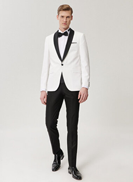 SLIM FIT TUXEDO WHITE BLACK