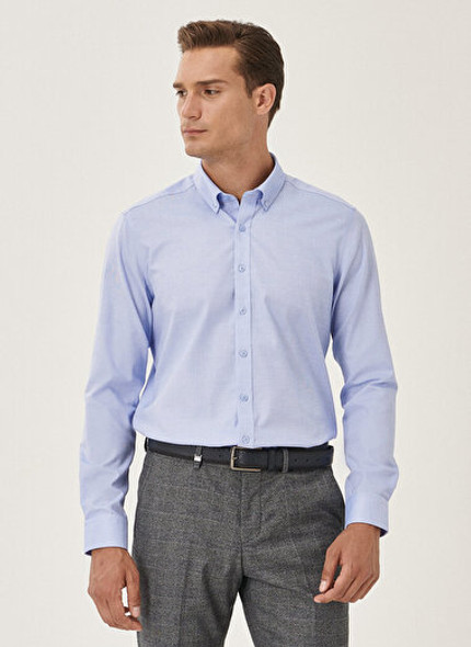 SLIM FIT SHIRT NON-IRON LIGHT BLUE