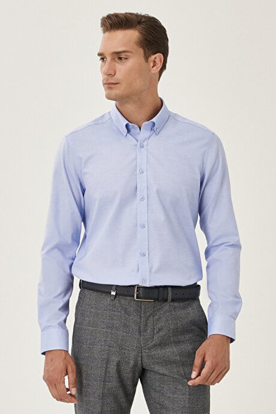 SLIM FIT SHIRT NON-IRON LIGHT BLUE