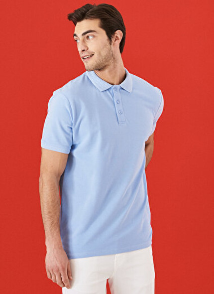 SLIM FIT TSHIRT BASIC LIGHT BLUE